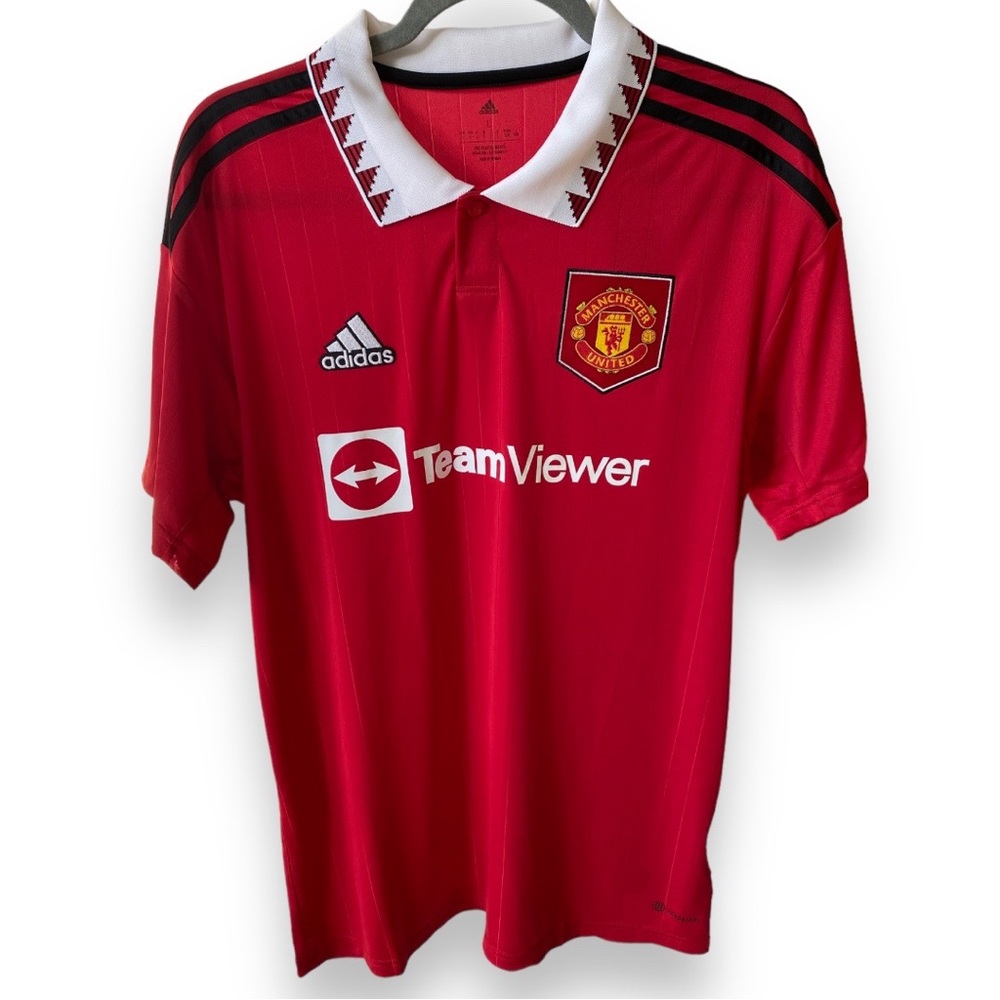 Adidas 2022/2023 Manchester United Home Soccer Jersey.